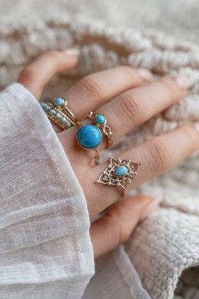 Blue Turquoise Stone Rings