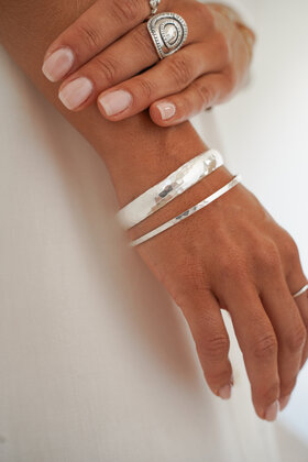 Bracelet Jonc Martelé Argent