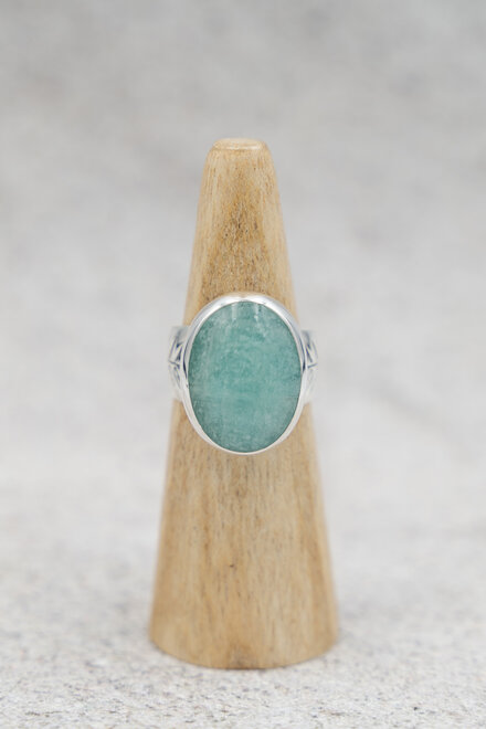 Bague Ovale Amazonite Argent