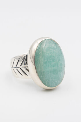 Ring Oval Amazonite Silver