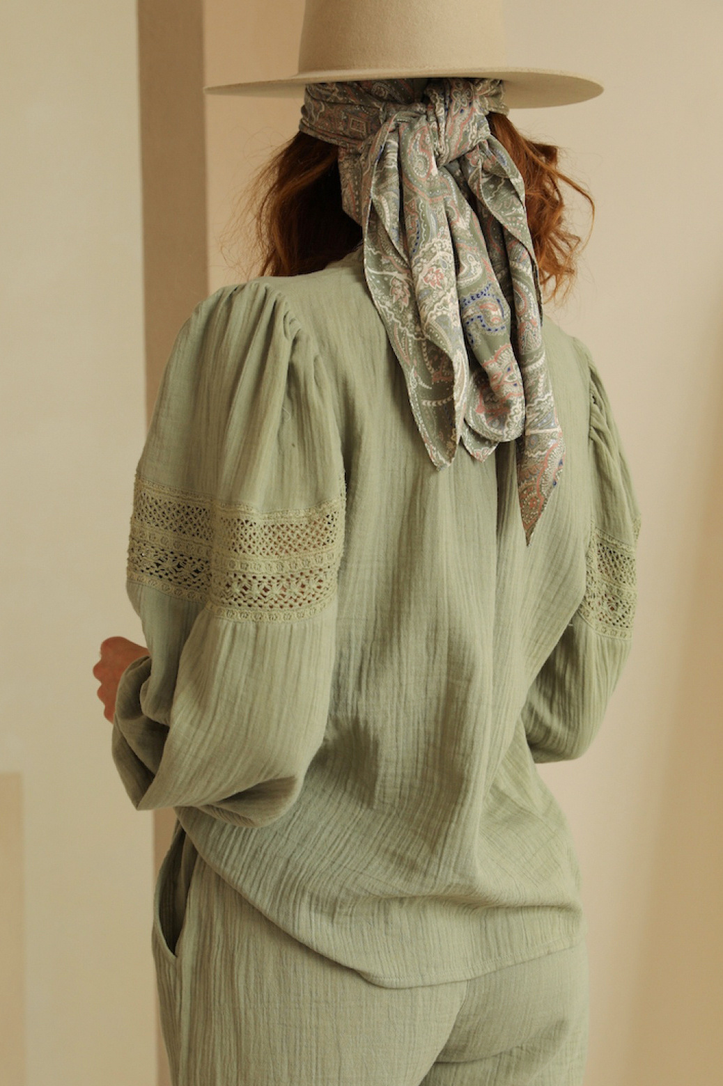 Chemisier SheIn Femme Vert Olive - Taille 44 (XL), Manches Longues, Parfait état