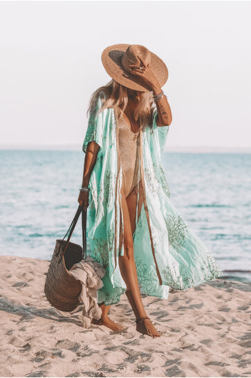 Kimono Oro Aguamarina
