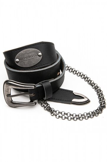 Belt Nova Leather Chain Black