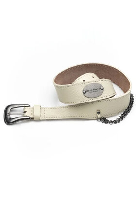 Ceinture Nova Cuir Chaîne Beige