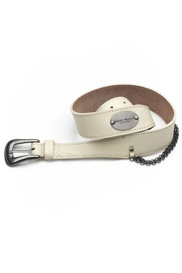 Ceinture Nova Cuir Chaîne Beige