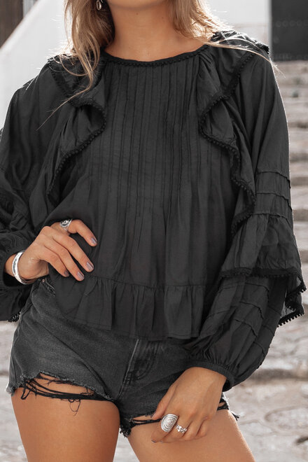 Blouse Ruffle Black