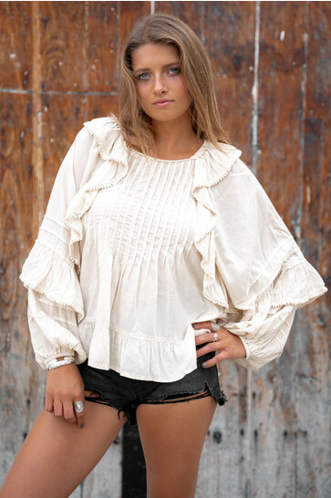 Blouse Ruffle Ecru