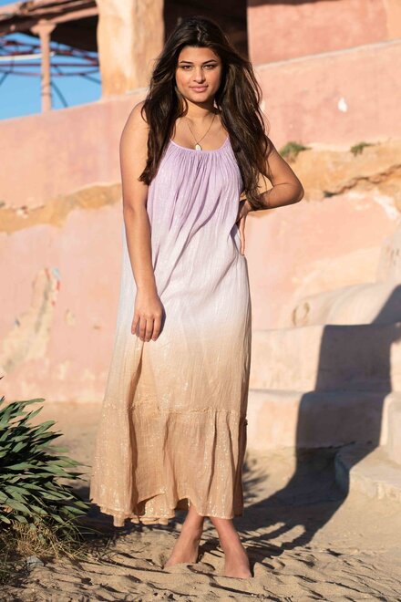 Vestido Lila Brillo/Beige