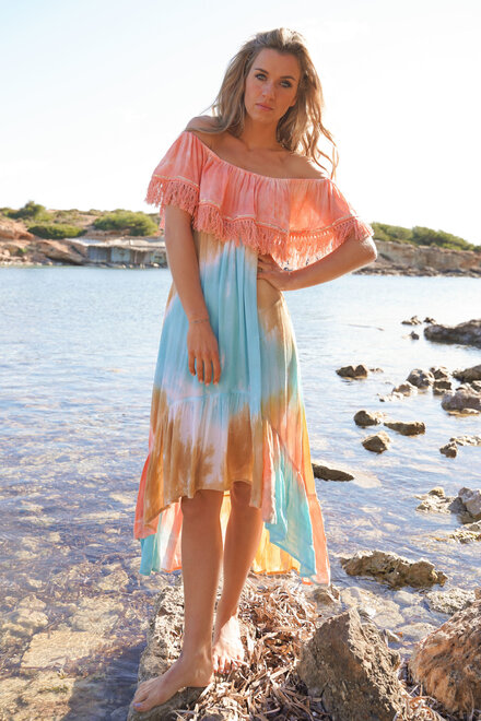 Kleid Bella Tie Dye Koralle