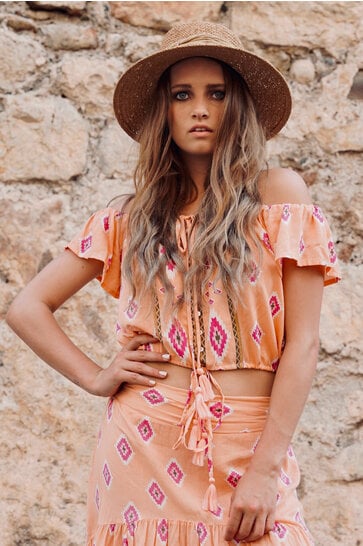 Off Shoulder Top Lou Peach