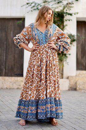 Kleid Leopard Kamel