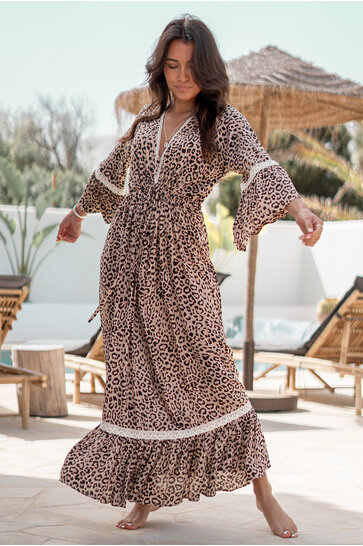 Vestido Isabella Crochet Leopardo