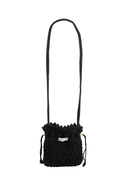 Bandolera Potli Macramé Negro