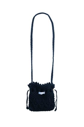 Bandoulière Potli Macramé Bleu Foncé