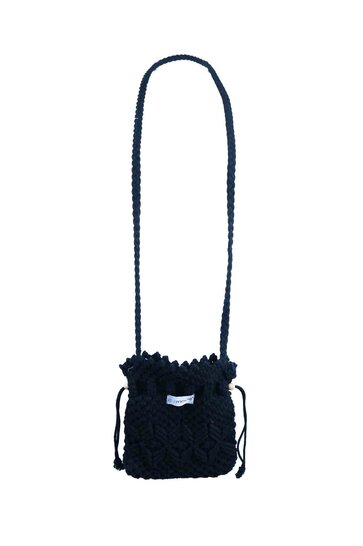 Bandoulière Potli Macramé Bleu Foncé