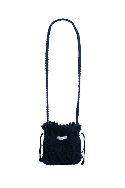 Bandoulière Potli Macramé Bleu Foncé