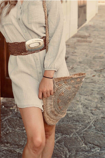 Bag Jute Round Silver