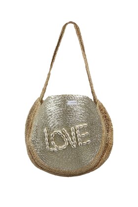 Tas Round Love Goud