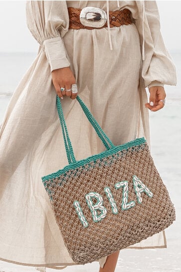 Beach Bag Seashell Ibiza Aqua