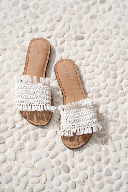 Slippers Raffia Wit