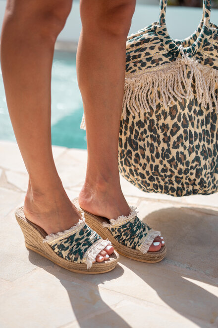 Wedges Inessa Leopard Black