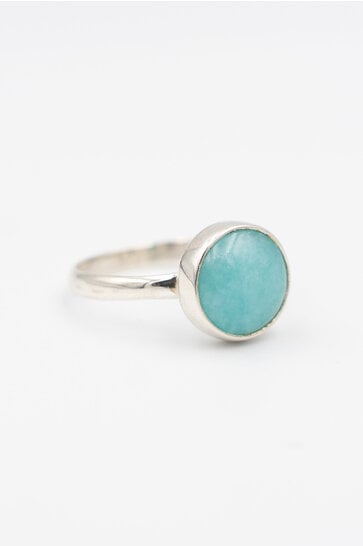 Ring Amazonite Round Zilver