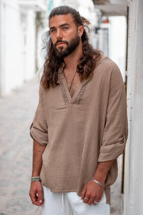 Bluse Niguel Hell Taupe