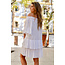 ibzmode Robe Courte Volants Blanc
