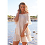 ibzmode Robe Courte Volant Lurex Ivoire