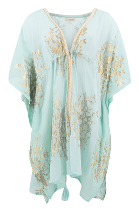 Kurzer Kimono Gold Aqua