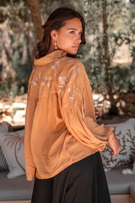 Blusa Luciana Romance Ladrillo