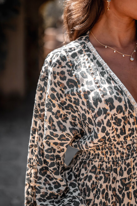 Robe courte Famme Leopard