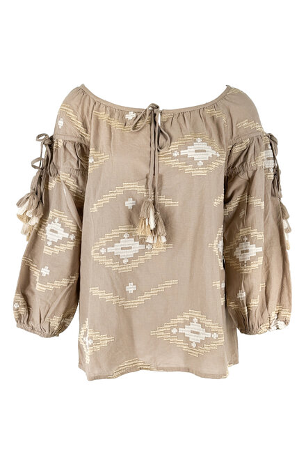 Blouse Ida Ethnic Taupe Print