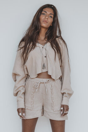 Lyo Baumwollbluse Beige
