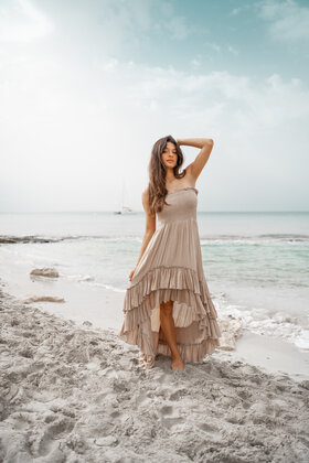 Zigeunerkleid Taupe