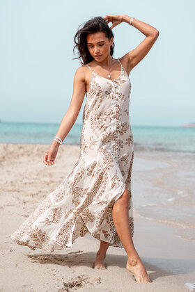 Trägerkleid Adella Taupe