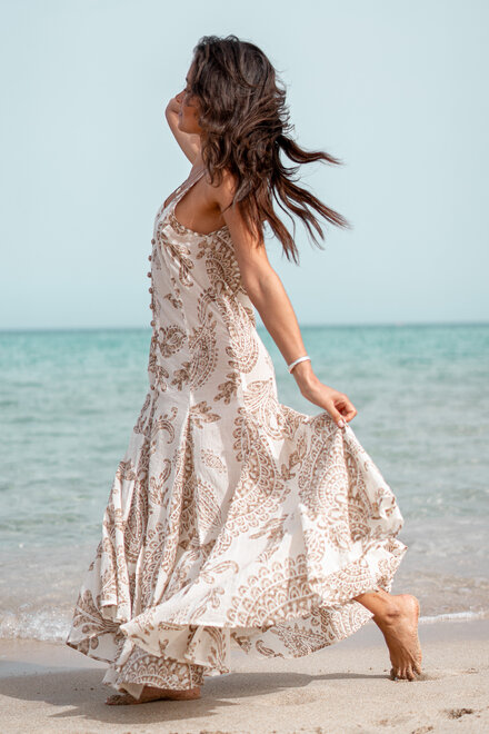 Robe à bretelles Adella Taupe