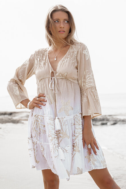 Vestido corto Seaside Arena/Blanco