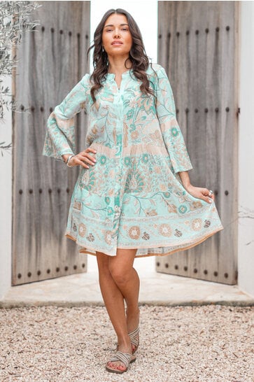 Tunic Alise Flower Aqua