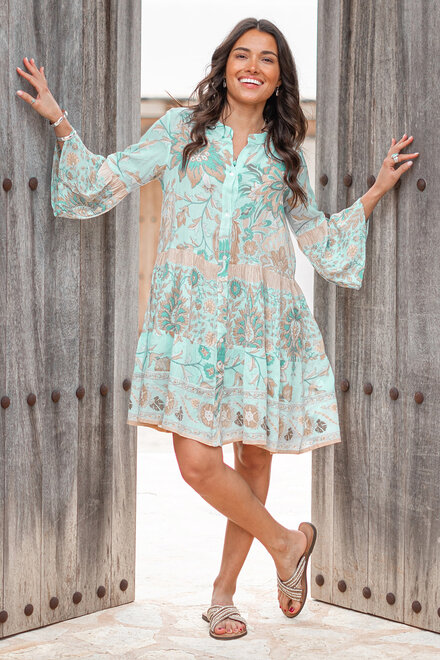 Tunic Alise Flower Aqua