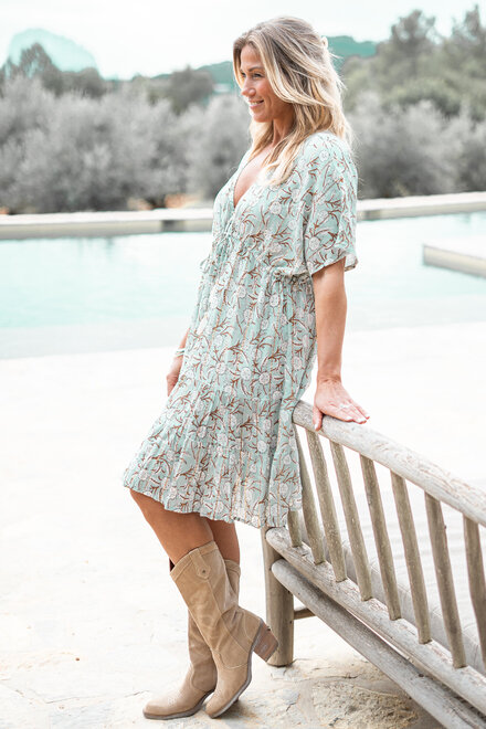 Vestido corto Mio Flower Mint