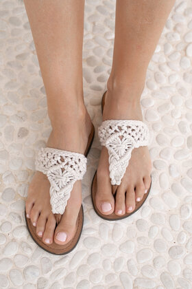 Slippers Crochet Ivory