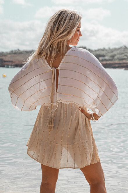 Short Dress Emilia White/Sand