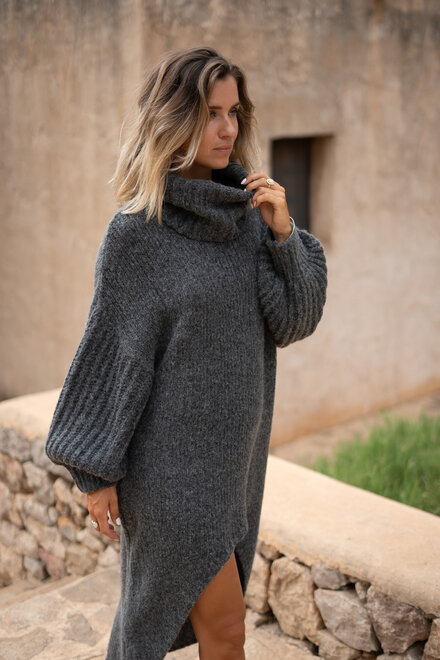 Long Sweater Dress Bodine Dark Grey