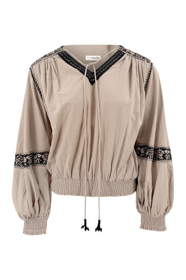 Puffsleeve Blouse Espanola Light Taupe