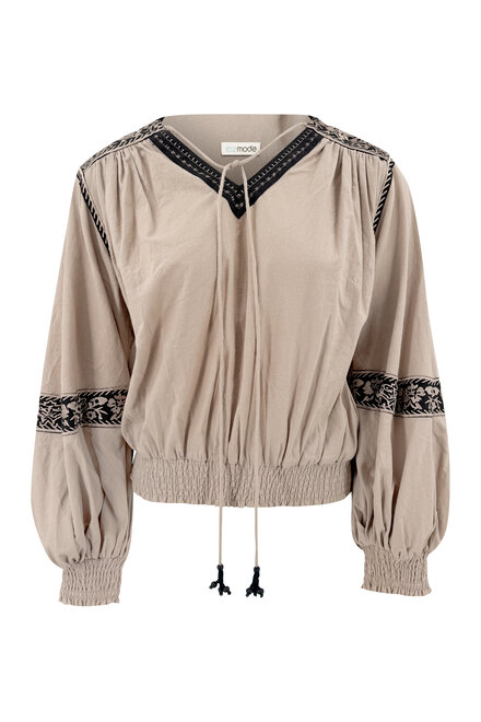 Puffsleeve Blouse Espanola Light Taupe