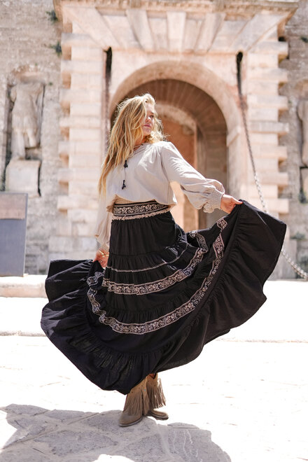 Ärmelbluse Espanola Helles Taupe Einfarbig