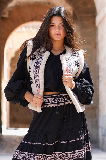 Gilet en fourrure Espanola Light Taupe