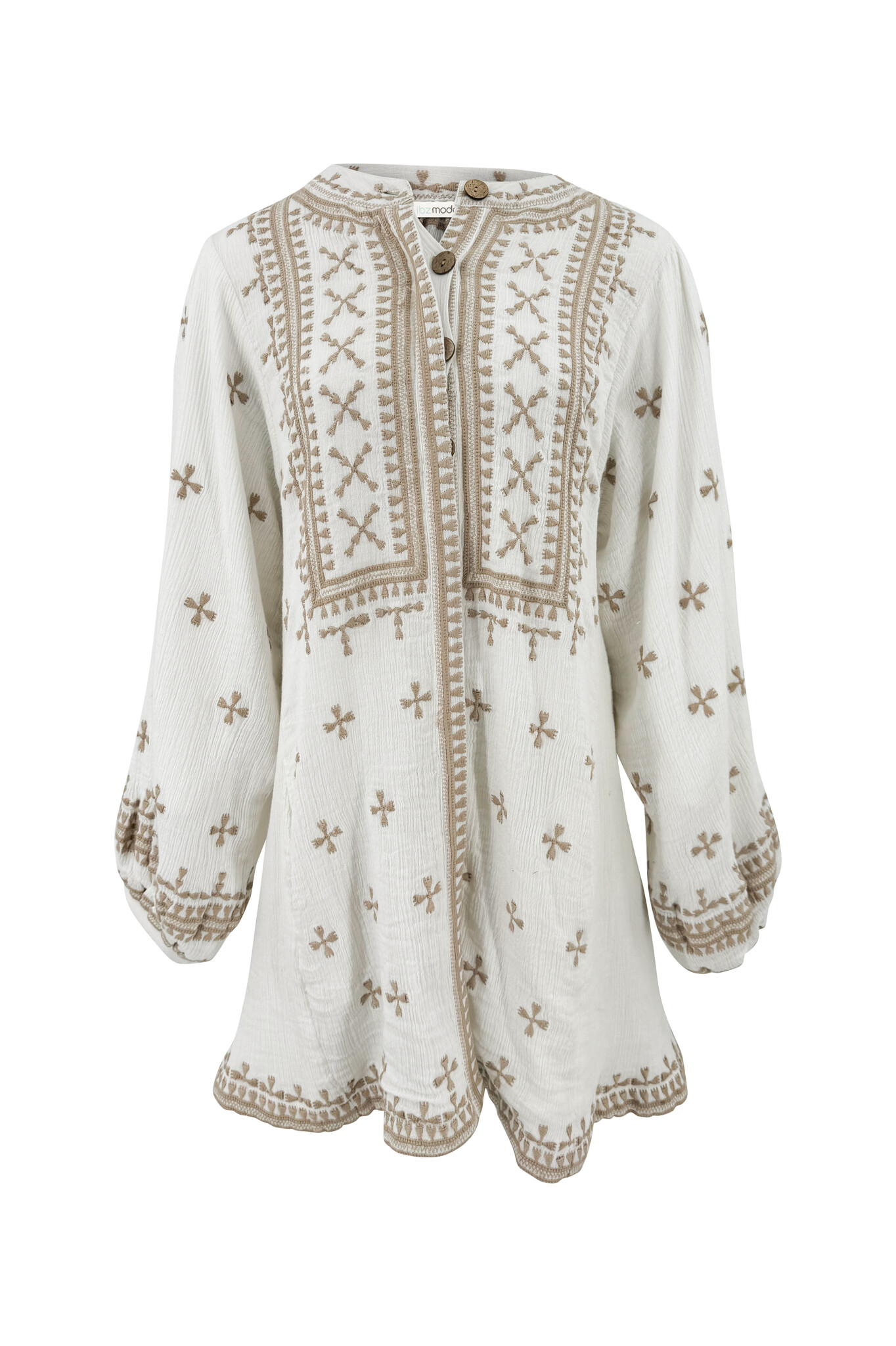 ibzmode Veste longue Sonrisa Off White