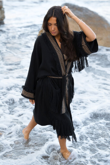 Fringe Kimono Esthetica Black